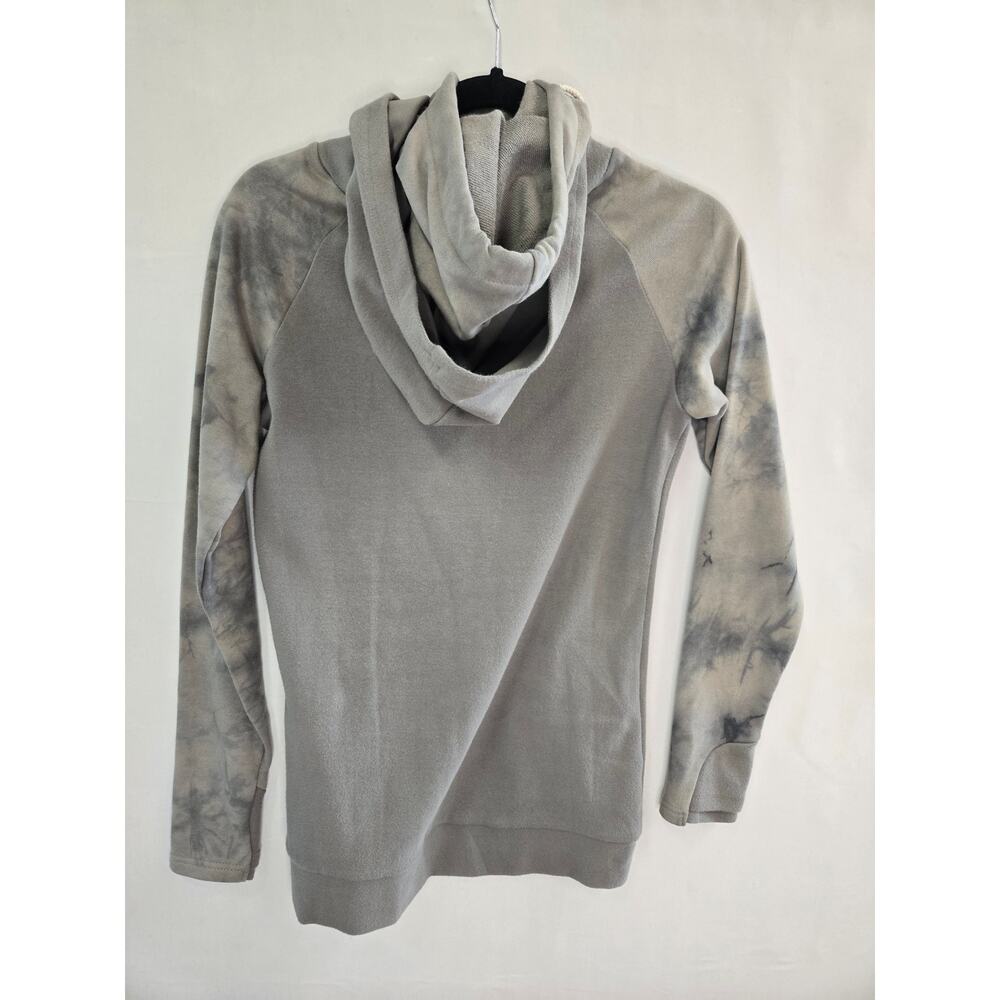 Ampersand Avenue Gray Tie Dye Double Hood Single Zip Hoodie Sweatshirt XS NWT - Picture 5 of 7
